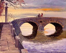 Summer Garden Bridge (Print) (click here to see full size picture)