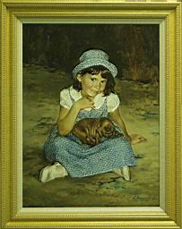 A Girl With Her Dog (click here to see full size picture)