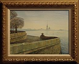 The Peter and Paul Fortress from Vasilievsky Island (click here to see full size picture)